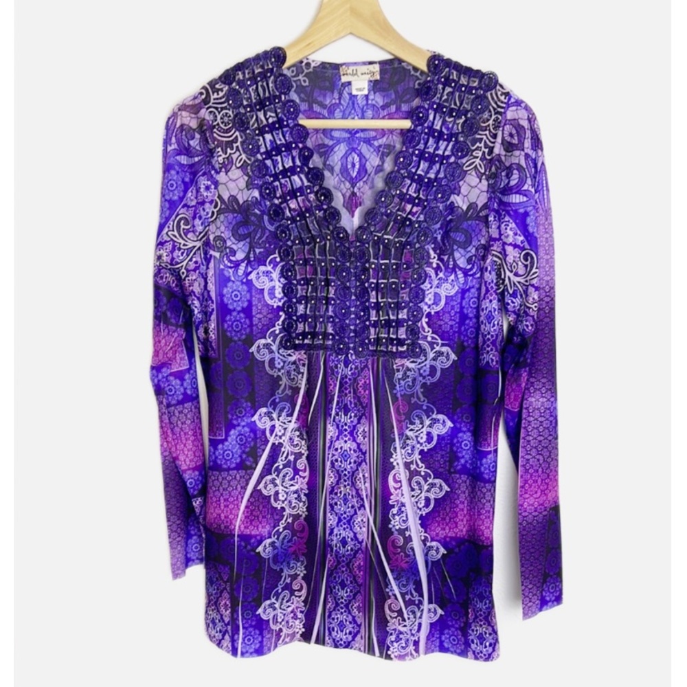 World Unity Tapestry blouse L